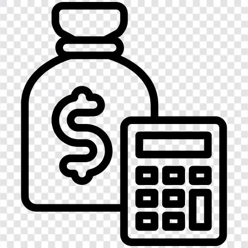 money and budget, money matters, calculate finances, money tips icon svg