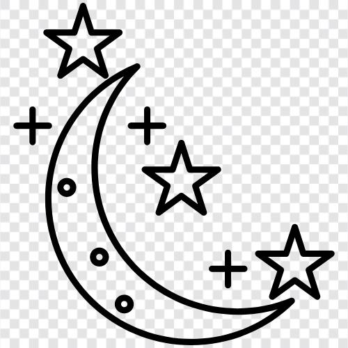 Mond, Himmel, Sonne, Sterne symbol