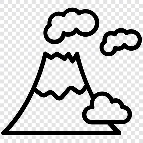 Berg, Eruption, Klettern, Spüle symbol