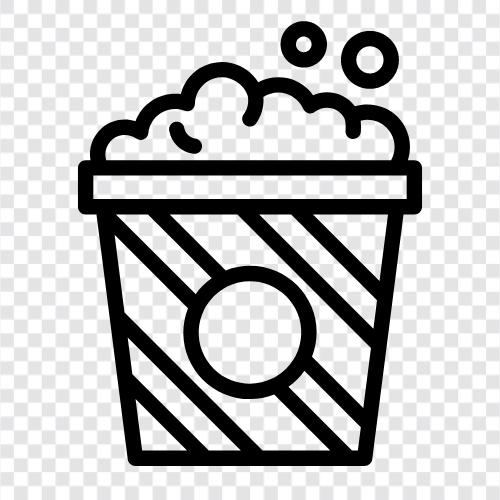 Film Popcorn, Mikrowelle Popcorn, Kino Popcorn, aromatisierte Popcorn symbol