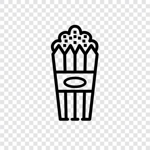 Kino Popcorn, Mikrowelle Popcorn, Luft Popcorn, Kino Popcorn Aromen symbol