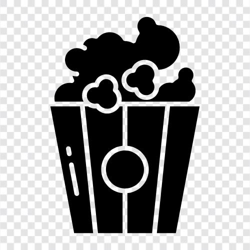 Kino Popcorn, Mikrowelle Popcorn, Luft Popcorn geknallt, Popcorn Maker symbol