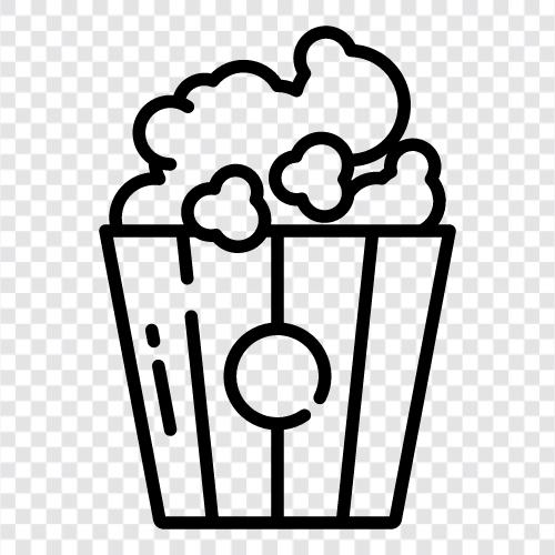 Kinos, Popcornmaschine, Karamellmais, Mikrowelle Popcorn symbol