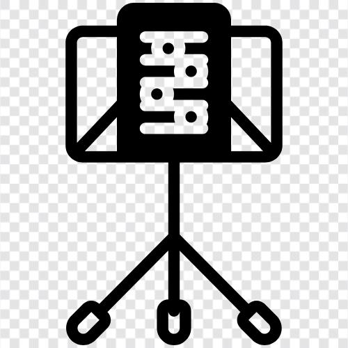 music stand, music stand for guitars, music stand for drums icon svg