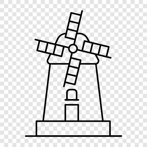 niederlande, mühlen, wind, energie symbol