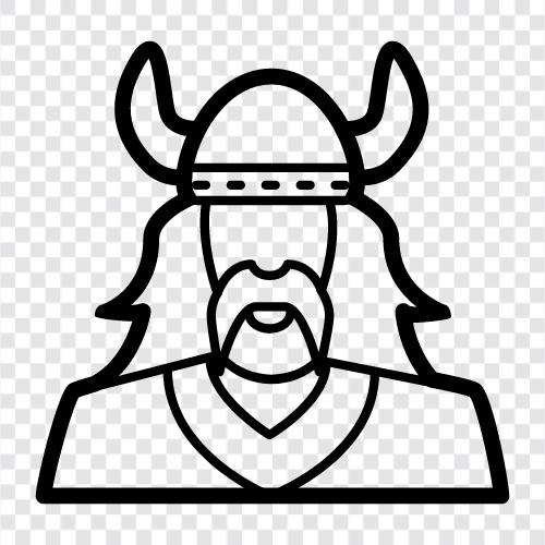 Norse, sword, shield, ship icon svg