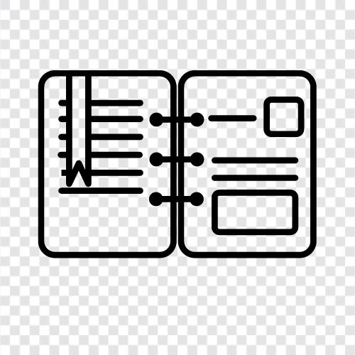 notebook paper, notebook computer, notebook software, notebook hardware icon svg