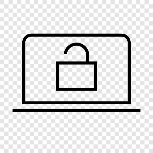 notebook password, notebook unlock code, notebook unlock software, Notebook unlock icon svg