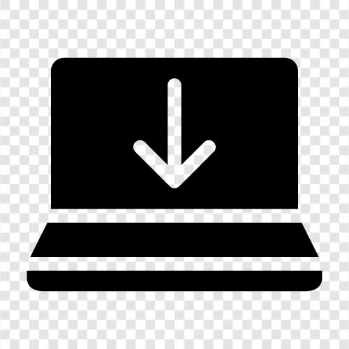 notebook software, laptop download, laptop software, computer software icon svg