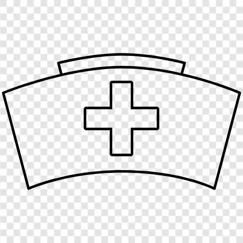 Krankenschwester Kopfbedeckung, Pflegemütze symbol