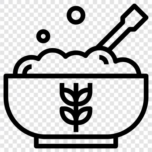 Haferflocken, Frühstück, Müsli und Cornflakes, Haferflocken aus Stahl symbol