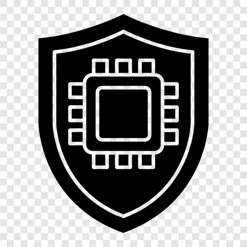 OnlineSicherheit, Cyberkriminalität, Hacker, Virus symbol