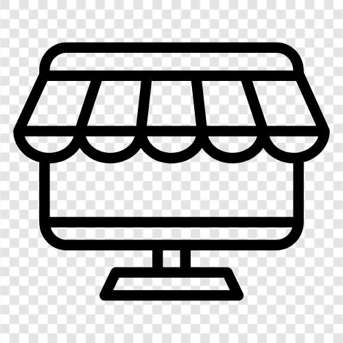 online store, online retailer, online shopping, online shopping mall icon svg