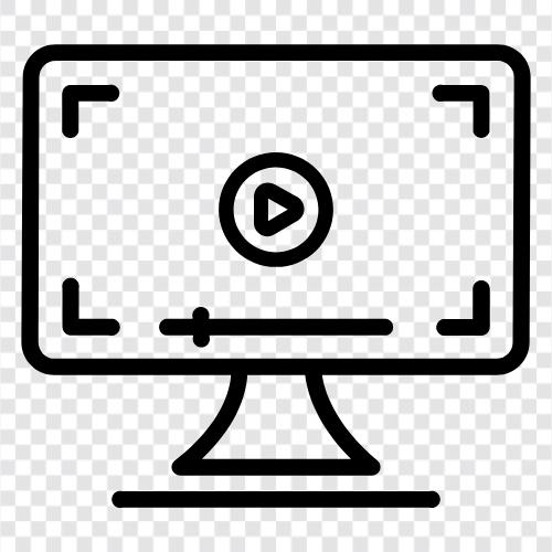 Интернетхостинг видео, онлайнтрансляция видеоматериалов, онлайновый маркетинг видеоматериалов, онлайнвидеоматериалов Значок svg