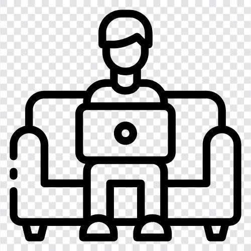 online work from home, telecommuting, remote work, work from home icon svg