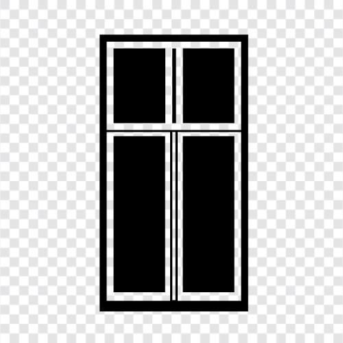 Fenster, Vorhänge, Jalousien, Bildschirme symbol