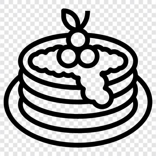 Pfannkuchen, Flapjacks, Frühstück, Brunch symbol