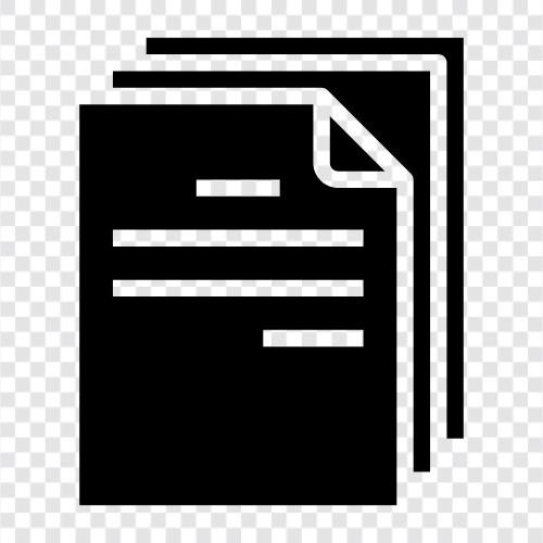 Papier, Schreiben, Inhalt, Artikel symbol