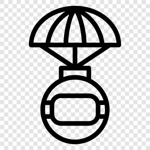 parachute, jumping, flying, canopy icon svg