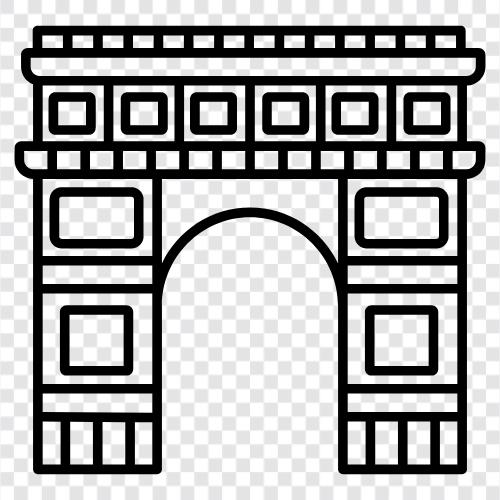 Paris, France, Triumphal arch, French icon svg