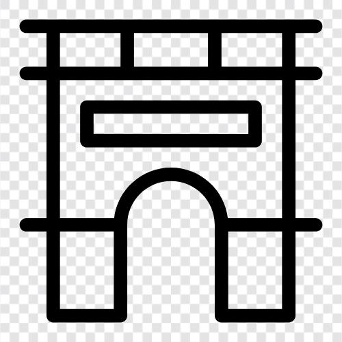 Paris, France, monument, Triumphal Arch icon svg