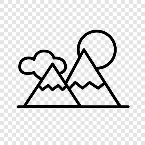 peak, summit, ascent, location icon svg