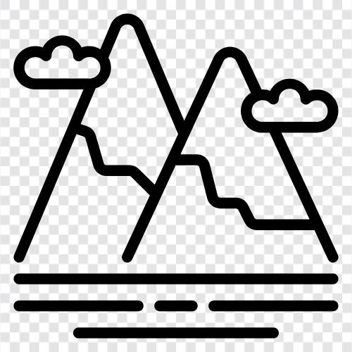 peak, summit, high, elevation icon svg