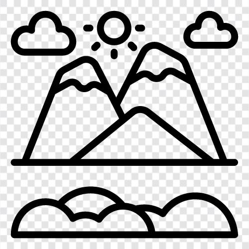 tepe, summit, range, yokuş ikon svg