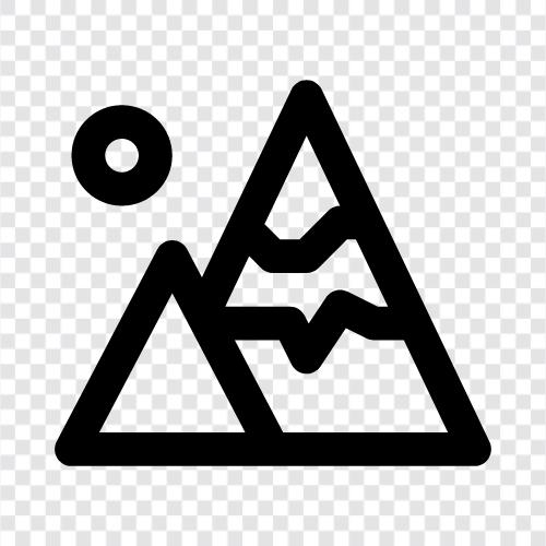 tepe, summit, range, wilderness ikon svg