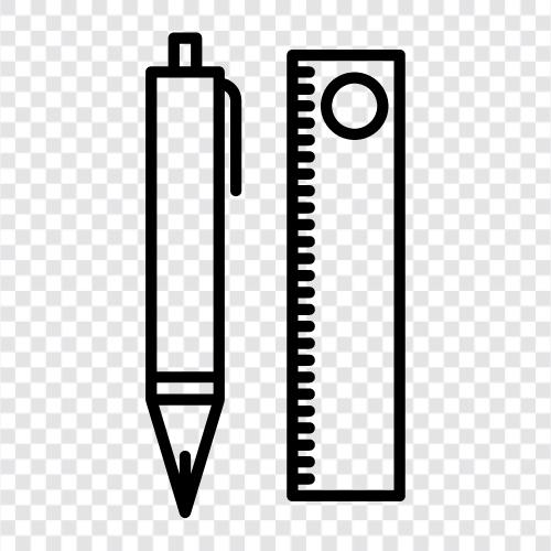 pen width, pen size, pen dimensions, pen length icon svg