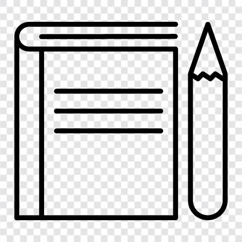 pencil, lead, writing, paper icon svg