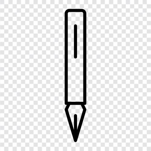 Kalemler, yazı aletleri, mürekkep kalemler, tükenmez kalemler ikon svg