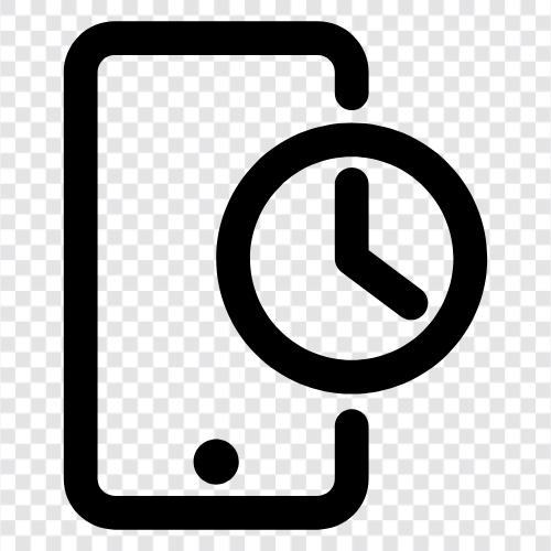 Telefonuhr, Digitaluhr, Wecker, Stoppuhr symbol