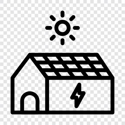 Photovoltaik, Solarenergie, Sonnenkollektoren, Solarstrom symbol