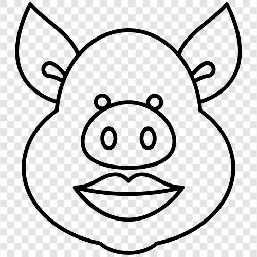 piggy, piglets, pigs, pink icon svg