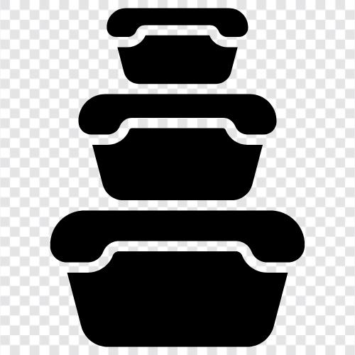 plastic container, stainless steel container, food storage container, catering container icon svg