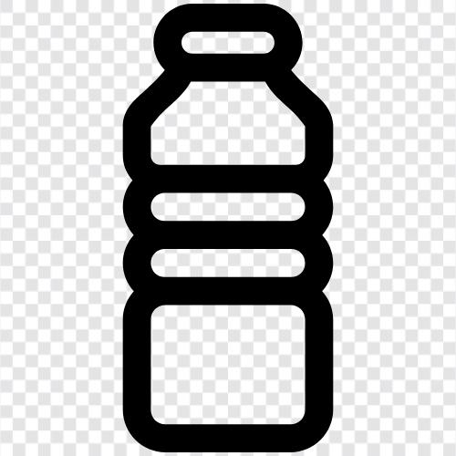 пластиковая бутылка с водой, пластиковая солома, пластиковый контейнер, пластиковый пакет Значок svg