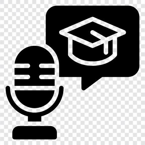 podcast about education, education news, school news, education podcast icon svg