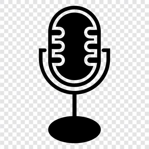 podcasting, audio ekipmanları, podcasting ekipmanları, podcasting mikrofon ikon svg