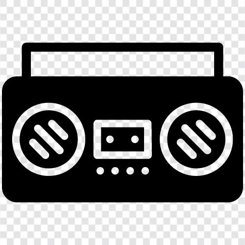 portable music player, cassette player, stereo, old school icon svg