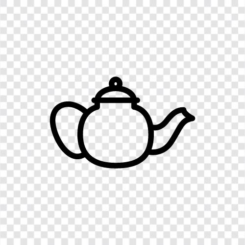 pot, teapottery, cups, saucers icon svg