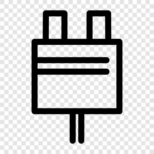 power adapter, power cord, power strip, power bank icon svg