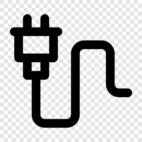 power cord, power lead, power plug, power cord reel icon svg