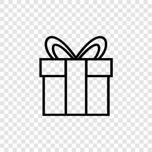 present, gift ideas, present for her, gift for him icon svg