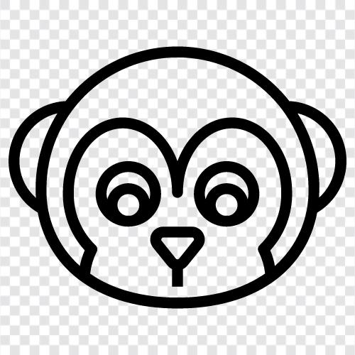 primates, baboon, macaque, chimpanzees icon svg