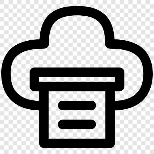 Drucken aus der Cloud, Drucken aus dem Internet, Cloud Print symbol