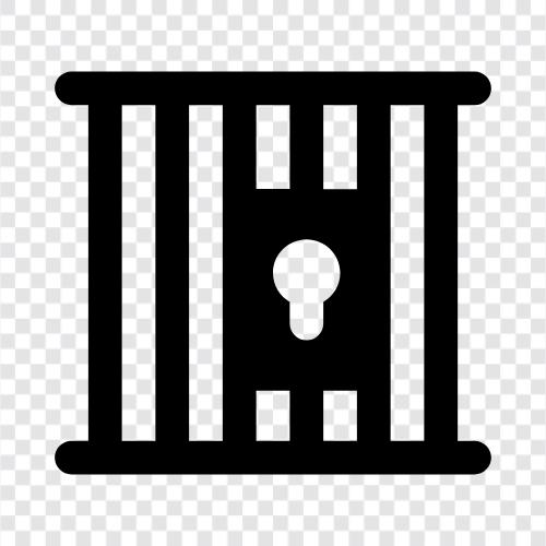 Gefängnis, Inhaftierung, Abriegelung, Gefängnisbruch symbol
