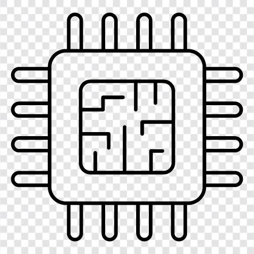 işlemciler, merkezi işlem birimleri, CPU'lar, mikroişlemciler ikon svg