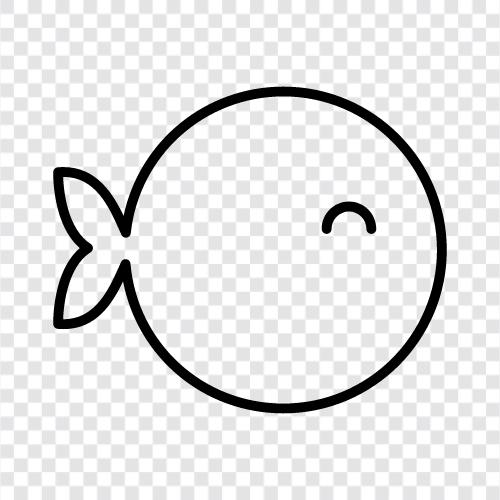 puffer, fisch, aquarium, tropisch symbol