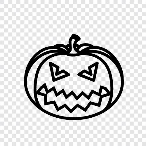 Kürbis, Schnitzerei, Halloween, gruselig symbol